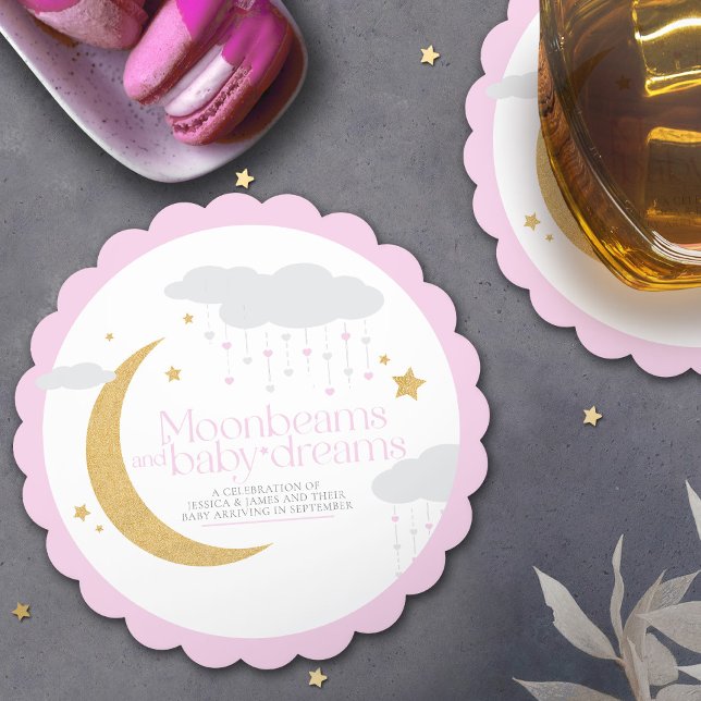 Rosa för babydusch i baby-drömmar underlägg papper (Skapare uppladdad)