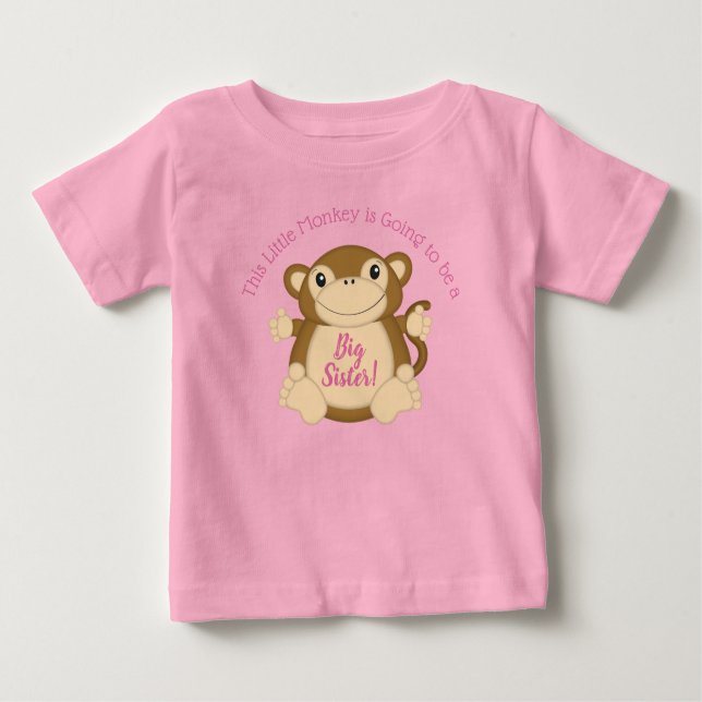 Rosa för babyskor för apa t shirt (Framsida)