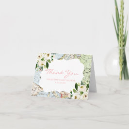 Rosa för babyskor för karta-resor - - tackkort