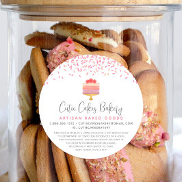 Rosa för bakverk,  Ombre Sprinkles Dessert Legal Runt Klistermärke