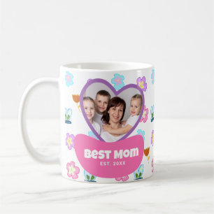 Rosa för barn i fotopatdagen i Teckning i Stil Kaffemugg