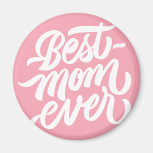 Rosa för bästa Mamma någonsin-handskriven skriptty Magnet