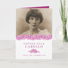 Rosa för begravningsprogram, glöm-me-not-blommor program