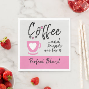 Rosa för blandning av kaffe och perfekter pappersservett