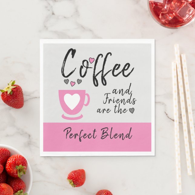 Rosa för blandning av kaffe och perfekter pappersservett (Insitu)