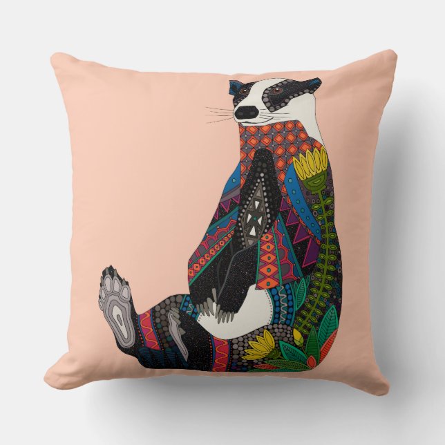 rosa för blommar kudde (Framsida)