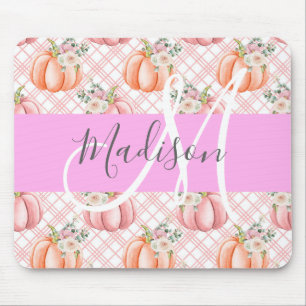 Rosa för Blommigt av Chic Peach Pumpkin Monogram Musmatta