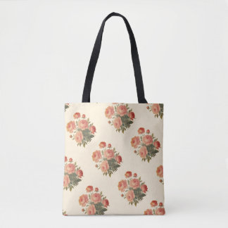 Rosa för Blommigt av elegant Vintage Peonies Tygkasse