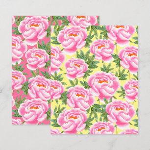 Rosa för bohemisk Chic Peonies Mönster-skrapbok Pa
