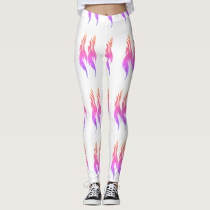 Rosa för brant brandflamma, utskrivet Färg Girls W Leggings