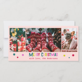 Rosa för Bright & Glatt God jul 3 Photo Julkort