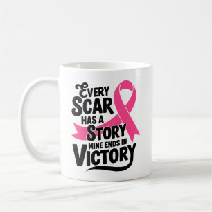 Rosa för bröstcancer Ribbon Warrior Survivor Kaffemugg