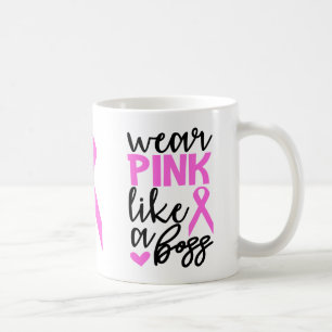 Rosa för bröstcancerbekämpning Ribbon Warrior Kaffemugg