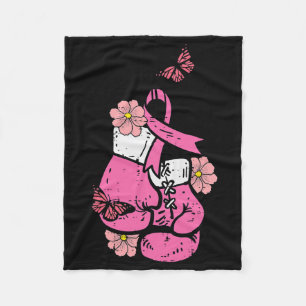 Rosa för bröstcancerboxning Ribbon Awareness F Fleecefilt