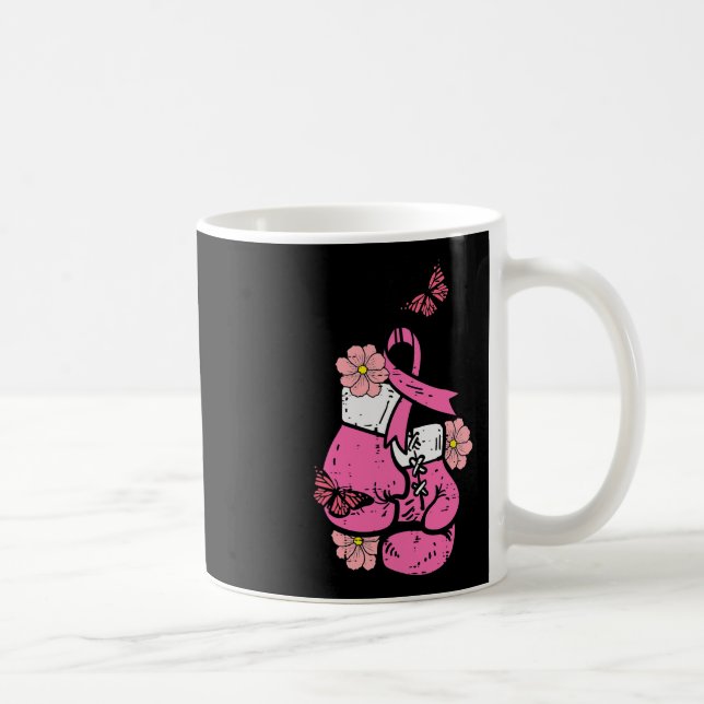 Rosa för bröstcancerboxning Ribbon Awareness F Kaffemugg (Höger)