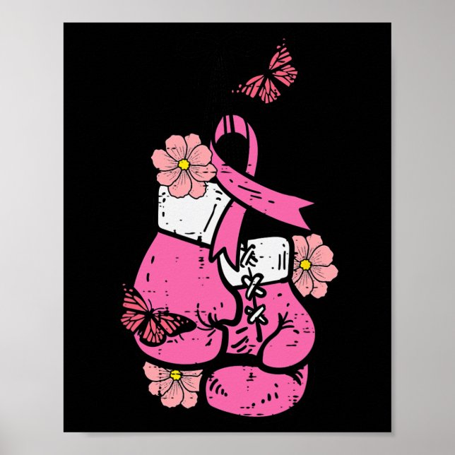 Rosa för bröstcancerboxning Ribbon Awareness F Poster (Framsidan)