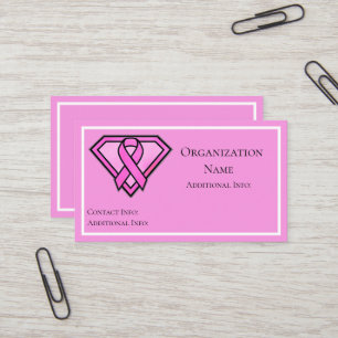 Rosa för bröstcancermedvetenhet Diamantens Logotyp Visitkort