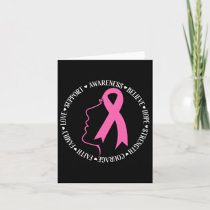 Rosa för bröstcancermedvetenhet på menyfliksområde kort