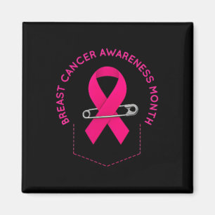 Rosa för bröstcancermedvetenhet på menyfliksområde magnet
