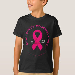 Rosa för bröstcancermedvetenhet på menyfliksområde t shirt