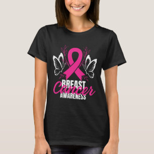 Rosa för bröstcancermedvetenhet på menyfliksområde t shirt