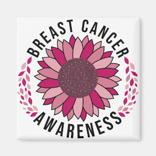 Rosa för bröstcancerstöd - blomma magnet