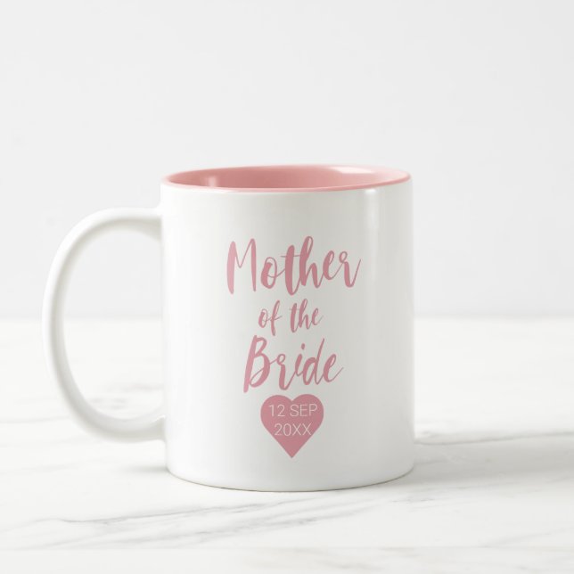 Rosa för budens mamma 2 ton Två-Tonad mugg (Vänster)
