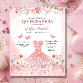Rosa för budgetBlommigt Bilingual Spain Quinceaner