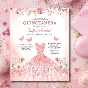 Rosa för budgetBlommigt Bilingual Spain Quinceaner