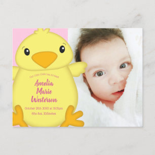 Rosa för chick babyskor vykort