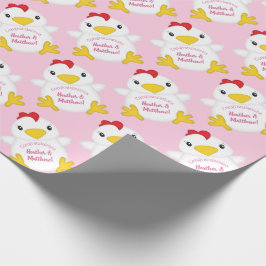 Rosa för Chicken Baby Shower Presentpapper