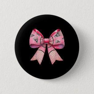 Rosa för Coquette Bow Ribbon Badminton Shuttle Rac Knapp