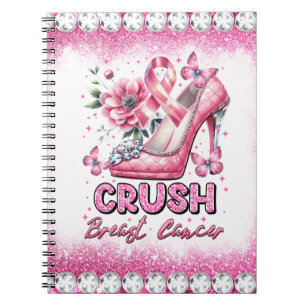 Rosa för " Crush Breast Cancer Awareness Month " R Anteckningsbok