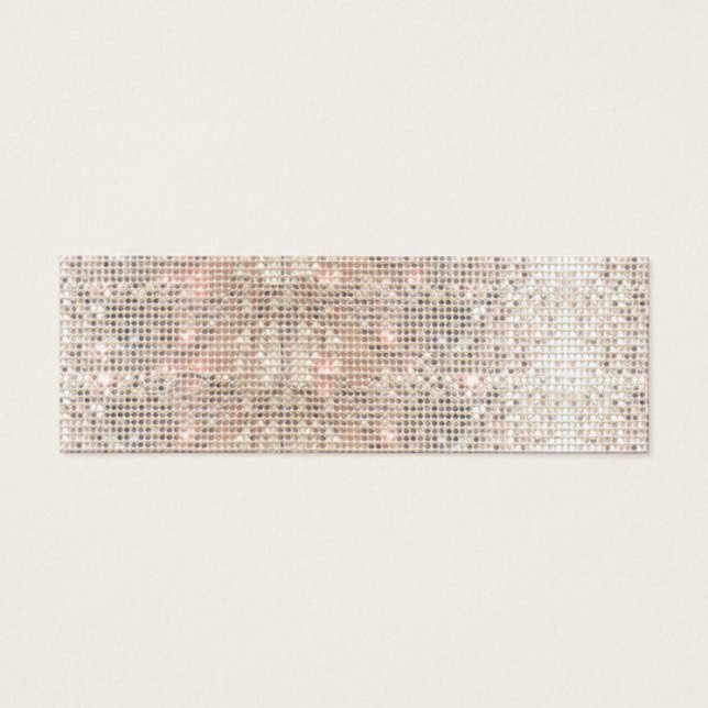 Rosa för Cute Faux Silver Sequins Litet Visitkort (Framsidan)