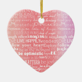 Rosa för den inspirerande fredspersilja Kärlek Joy Julgransprydnad Keramik