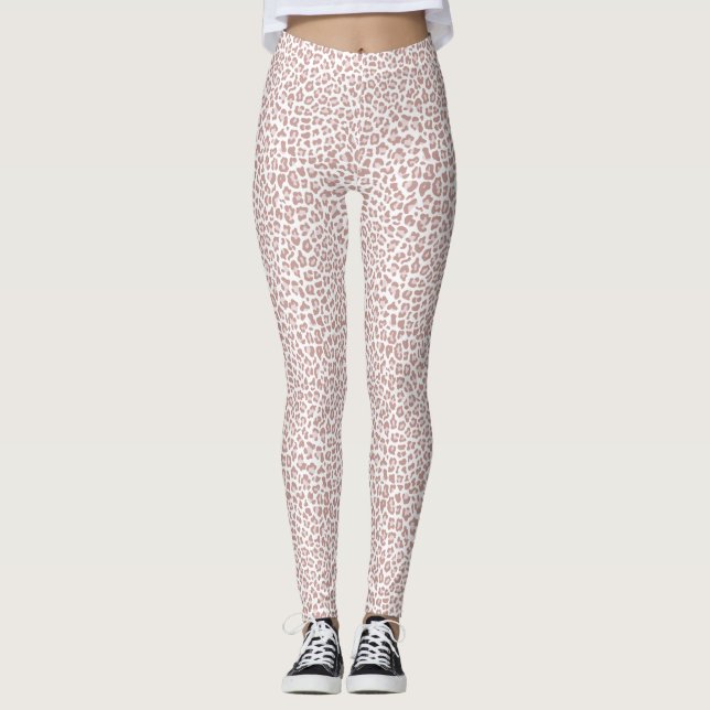 Rosa för djurtryck leggings (Framsida)