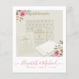 Rosa för egen utfällbar Party vid Bröllop Stil Flygblad