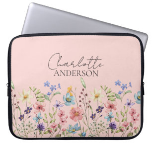  Rosa för eget namn för Wildblomma Laptop Fodral