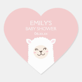 Rosa för Elegant av  för Baby Shower Cute Kawaii A Hjärtformat Klistermärke