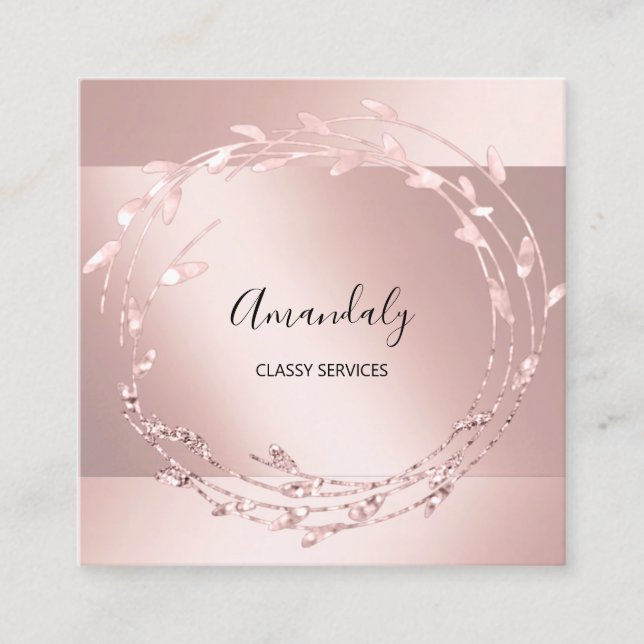 Rosa för Elegant av utandningsplanering för utandn Fyrkantigt Visitkort (Framsida)