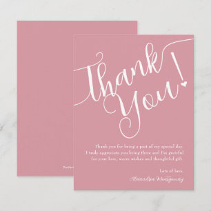 Rosa för elegant Script Girl Baby Shower Tack Kort