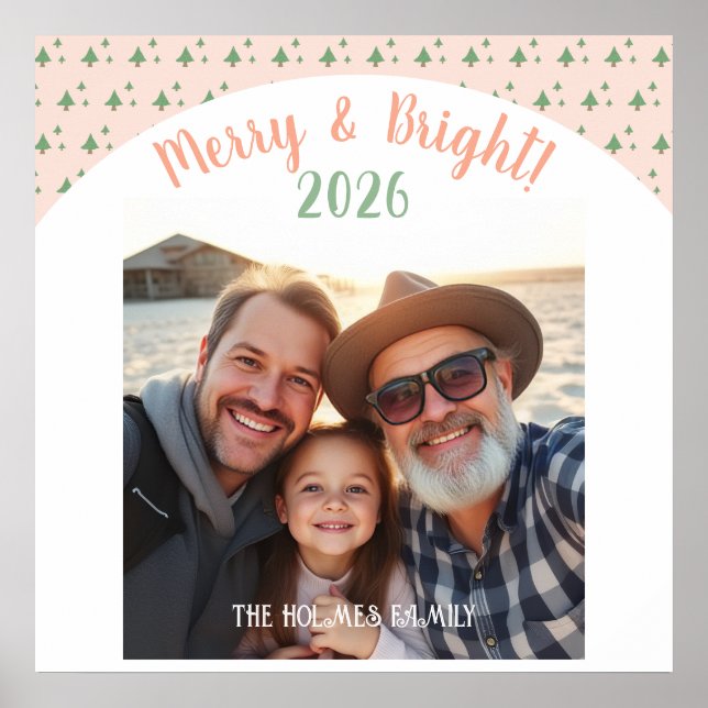 Rosa för en fotojulfamiljskuie poster (Framsidan)