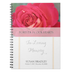 Rosa för evigt i vår minnes- gästbok för hjärtor anteckningsbok