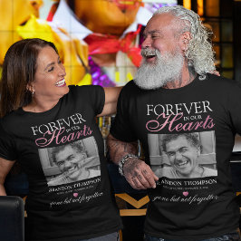 Rosa För Evigt I Våra Hjärtan Foto Minnesmärke T Shirt