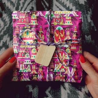 Rosa för färgad vintage i klockor Juli Presentpapper