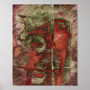 Rosa för färgade Graffiti Grunge Autumn Red Grönt Poster