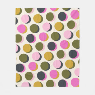Rosa för färgfull Retro Geometric Polka dots Grönt Fleecefilt