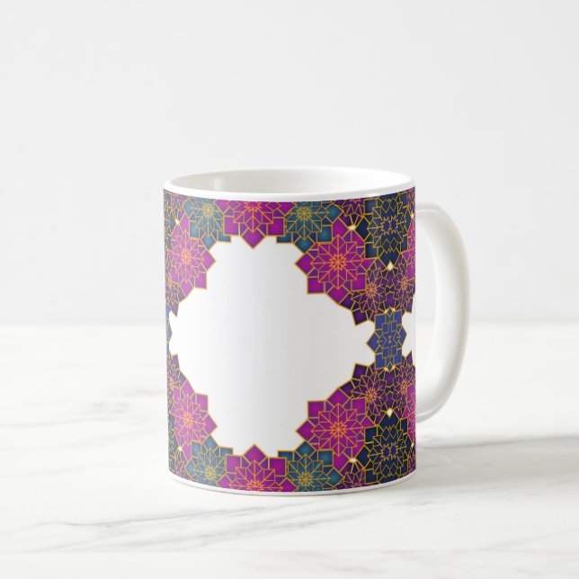 Rosa för färgstark geometrisk mönster,Grönt Kaffemugg (Framsida höger)