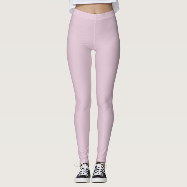 Rosa för fast färg-blek leggings (Framsida)