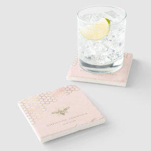 rosa för faux glitter-bin stenunderlägg